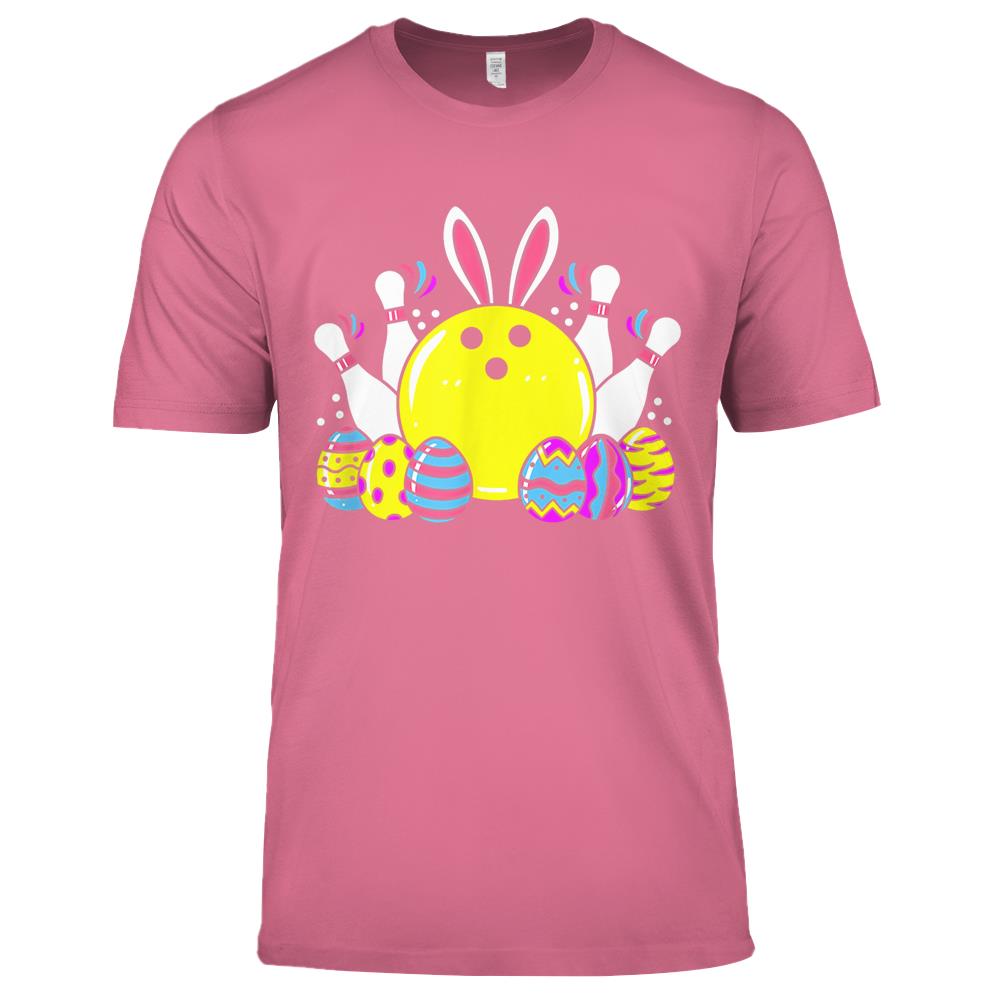 Bowling Easter Bunny Family Matching Bowling Premium T Shirts