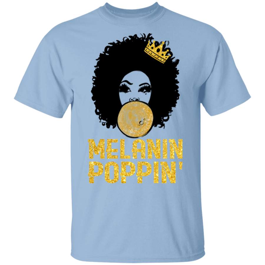 African American T-Shirt Melanin Poppin’ Balloons Crown Black History Month Shirt For African Pride