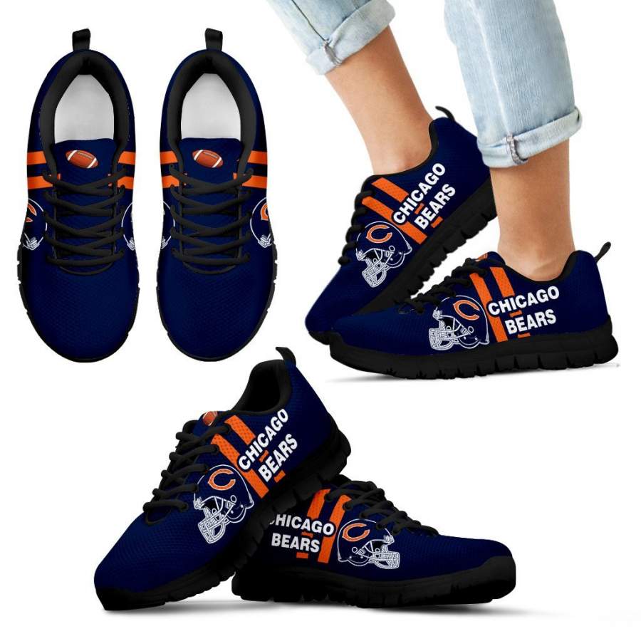 Vertical Two Line Mixed Helmet Chicago Bears Sneakers