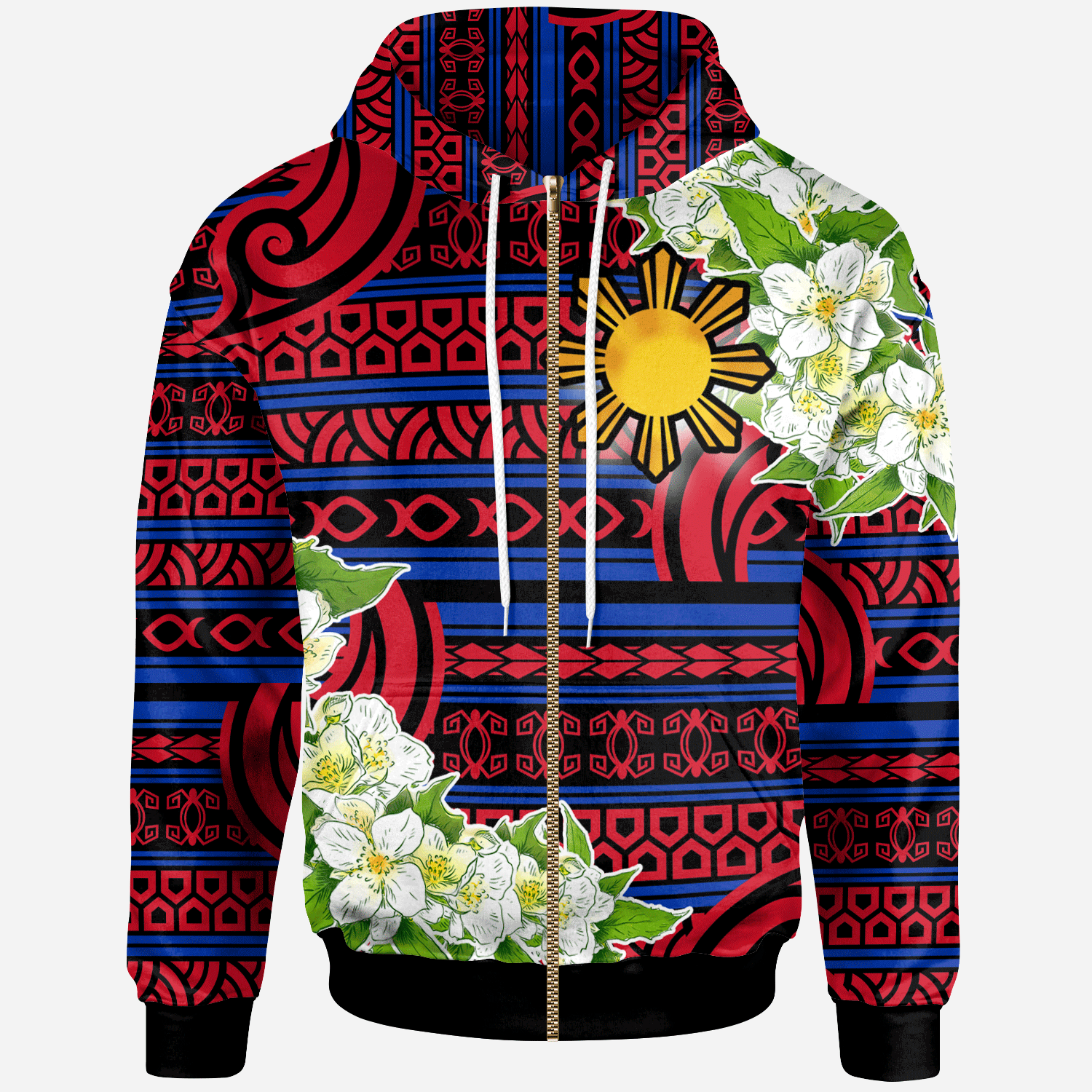 Philippines �Zip-Up Hoodie – Jasmine Flower Style – BN01