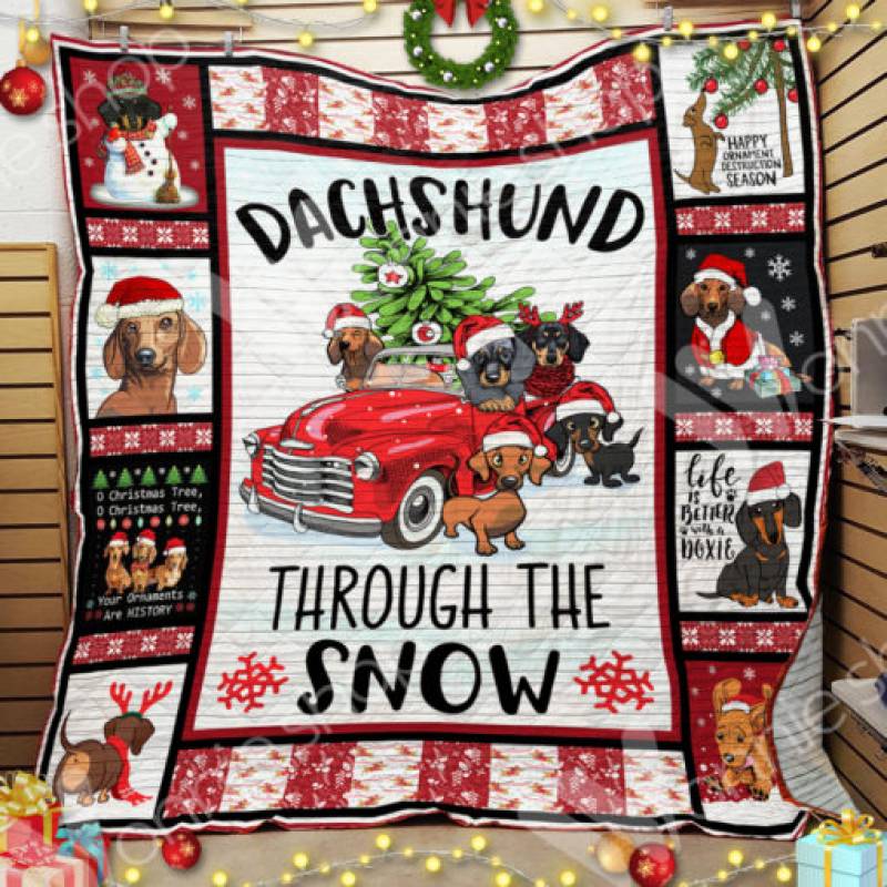 Dachshund Christmas Blanket OCT2101 82O36