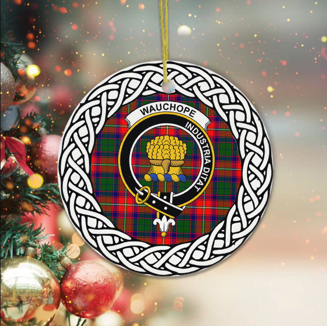 Wauchope Scottish Clan Tartan Crest Badge Plaid Ornament Gift. Christmas Tree Ornament Tartan Ornament Great Christmas Ornaments Gift