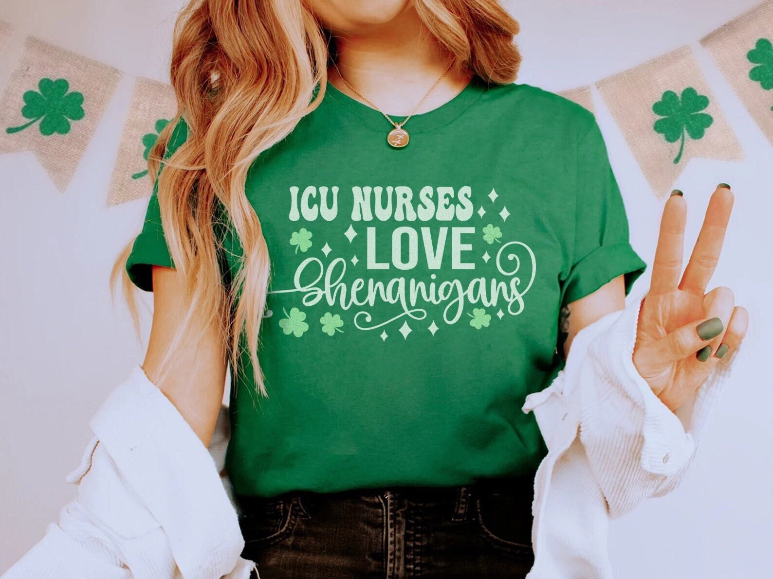 ICU Nurse St Patrick’s Day T-Shirt, ICU Nurses Love Shenanigans Intensive Care Nurse Rn Saint Patty’s Shirt, Micu Sicu Cvicu Tshirt Gift