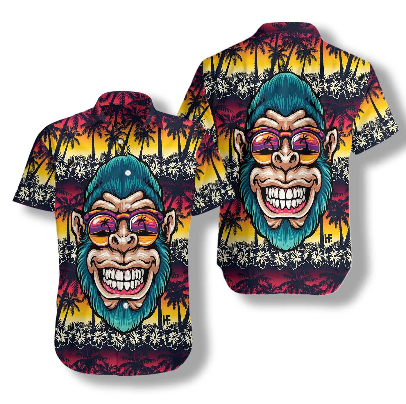 Cool Monkey Head In Paradise Hawaii Shirt Ha63192