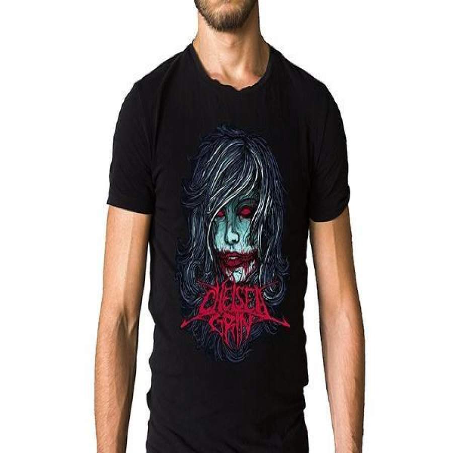 Chelsea Grin Bloody Female Face Poster Short Sleeve Men’s Funny Cool T-shirt