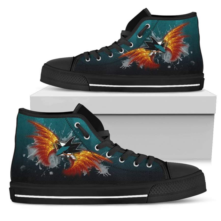 Angel Wings San Jose Sharks High Top Shoes