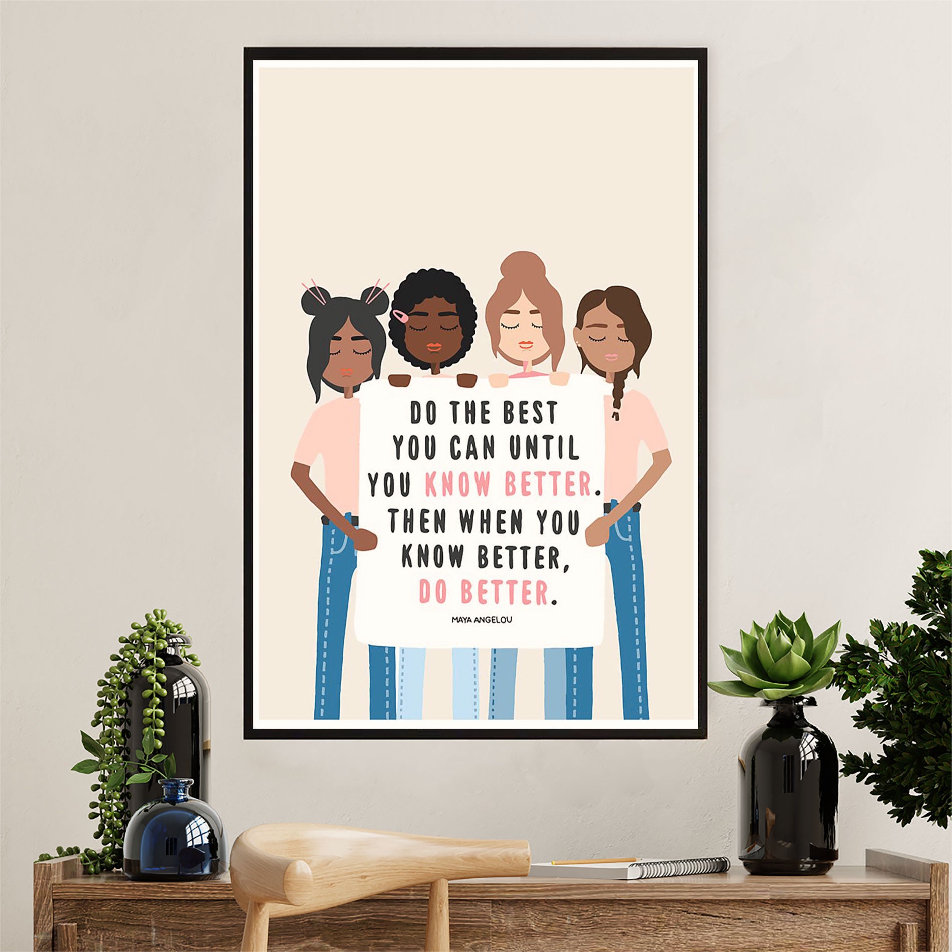 African American Afro Poster Prints | Do Better | Wall Art Gift For Black Girl