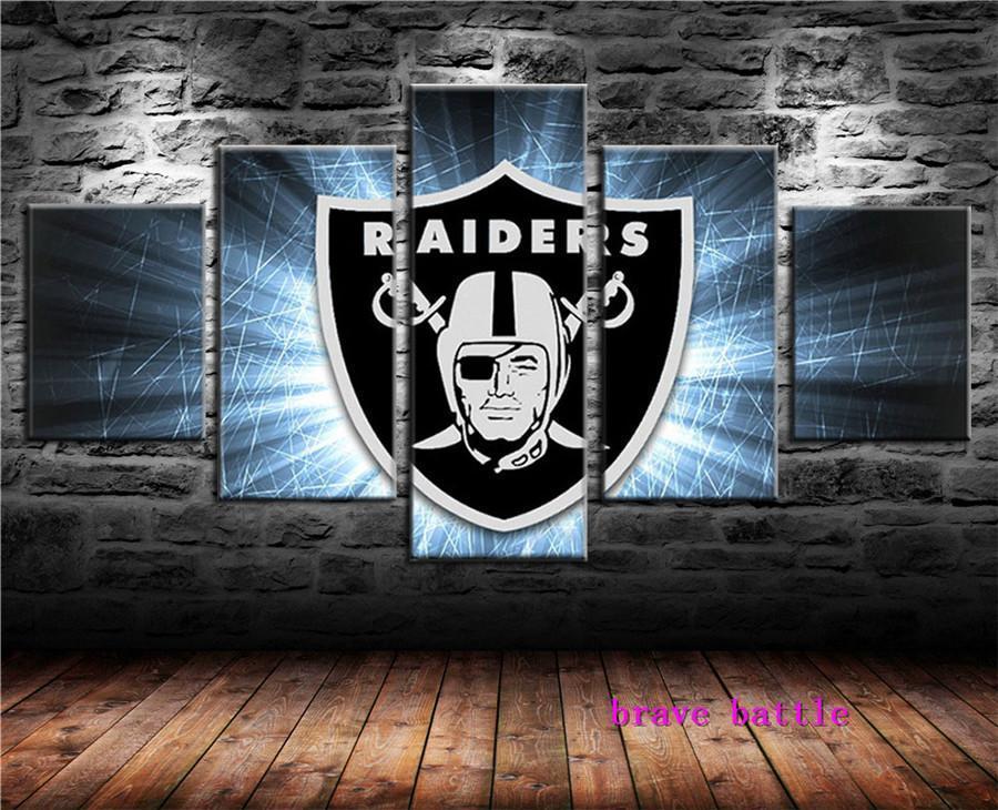 5 Panel Las Vegas Raiders Canvas Wall Art Football 7223