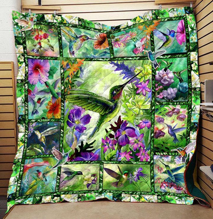 Beautiful Hummingbird And Floral Green Blanket Gift For Hummingbird Lovers Birthday Gift Home Decor Bedding Couch Sofa Soft And Comfy Cozy