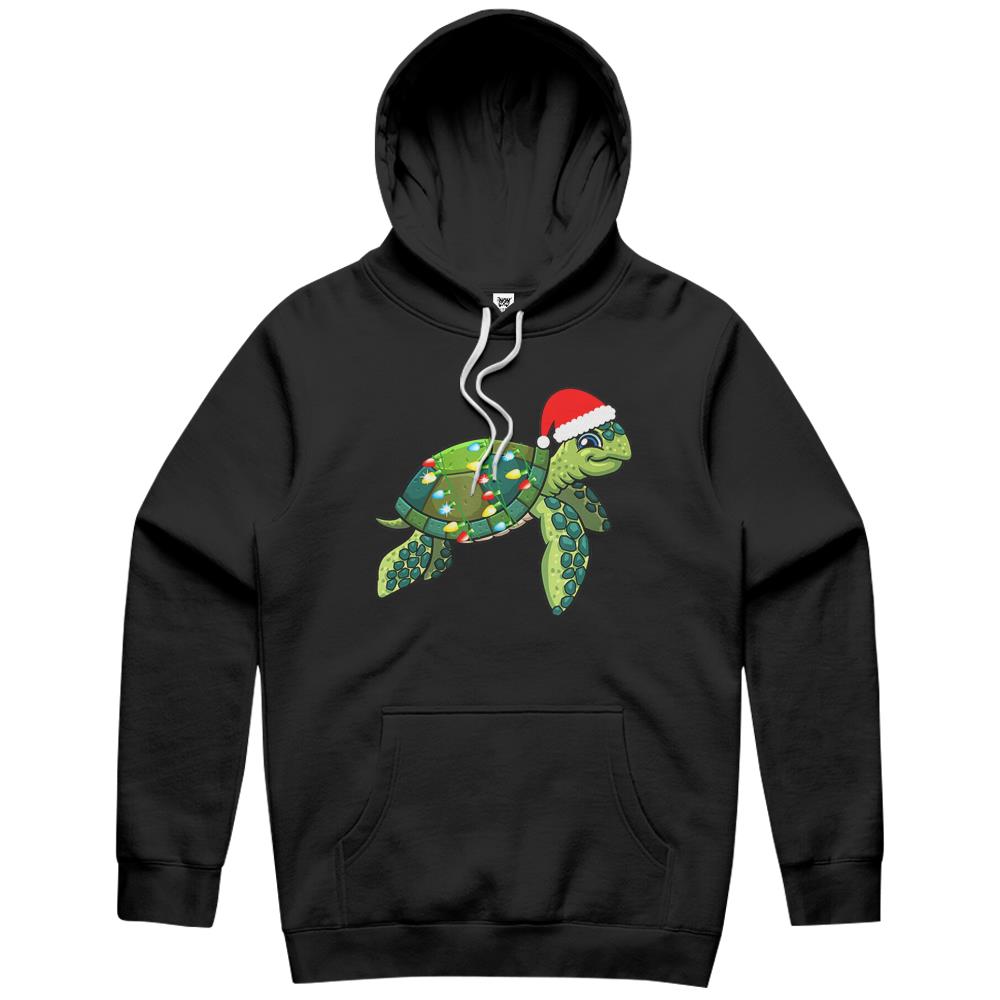 Christmas Sea Turtle With Santa Hat Holiday Cute Gift Pajama Hoodie