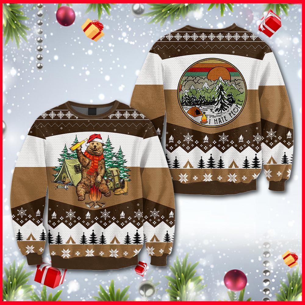 Bear Beer Brown Ugly Christmas Sweater | Unisex | Adult | Us3707