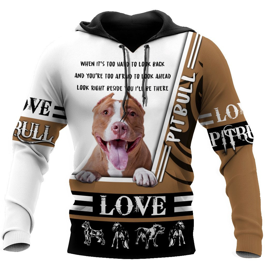 Pitbull Love All Over Print Hoodie