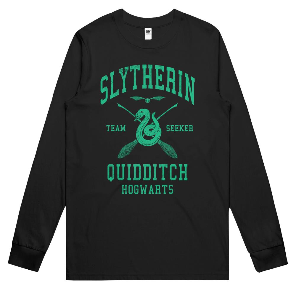 Deathly Hallows 2 Slytherin Quidditch Team Seeker Jersey Long Sleeve T Shirts