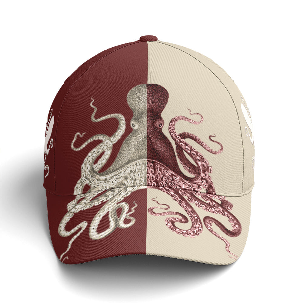 Baseball Cap For Octopus Lovers Two-Tone Pattern Coolspod