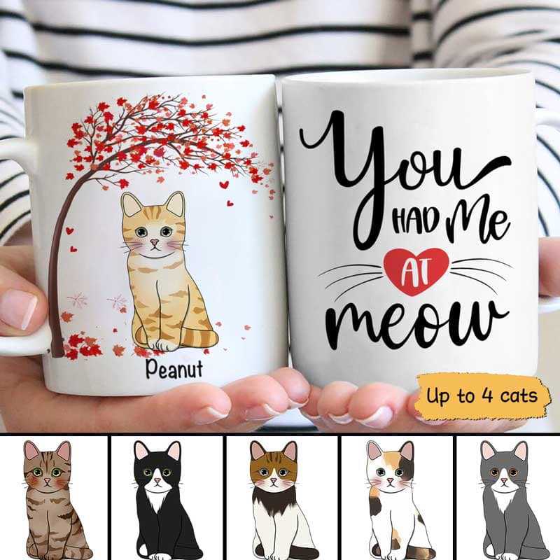 You Had Me Meow Valentine Tree Cats Personalized Aop Mug