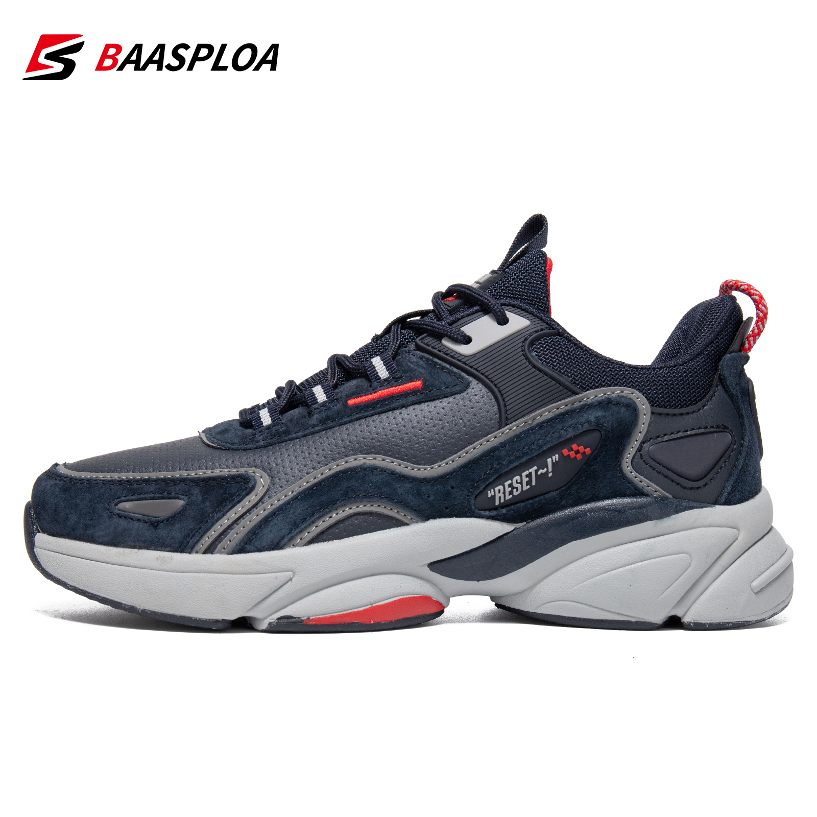 Baasploa Lightweight Running Shoes For Men 2022 Men’s Designer Leather Casual Sneakers Lace Up Male Outdoor Sports Shoe Tennis alx