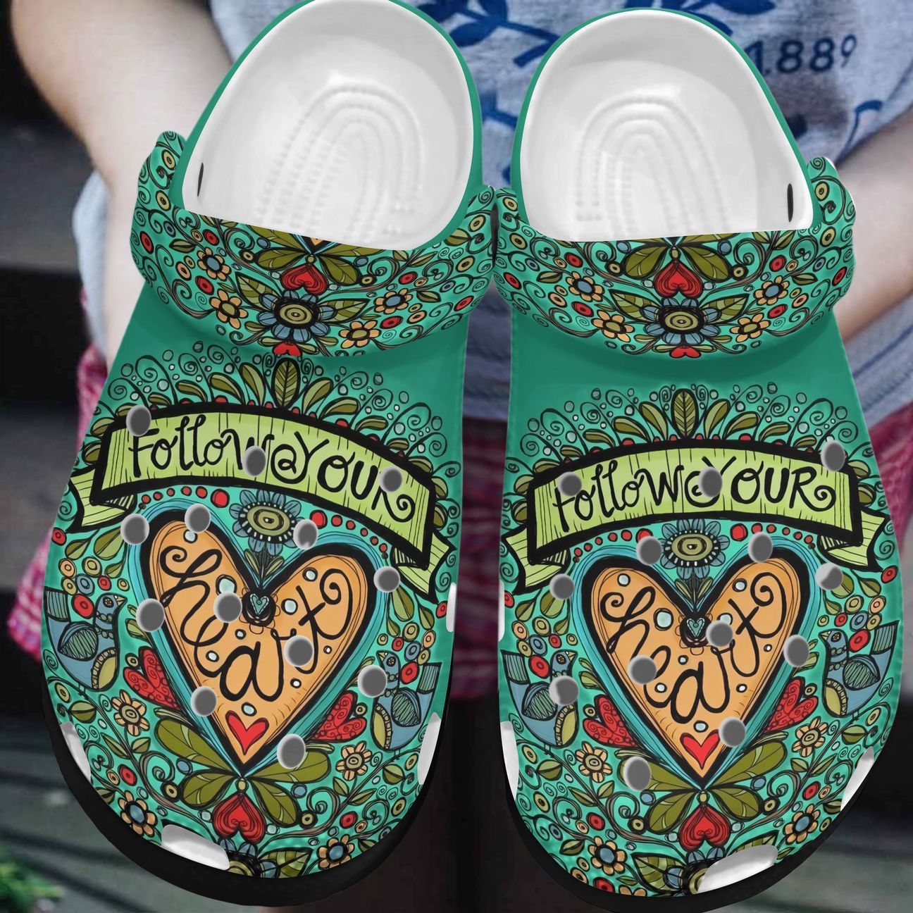 Hippie Personalized Clog, Custom Name, Text, Color, Number Fashion Style For Women, Men, Kid, Print 3D Follow Your Heart