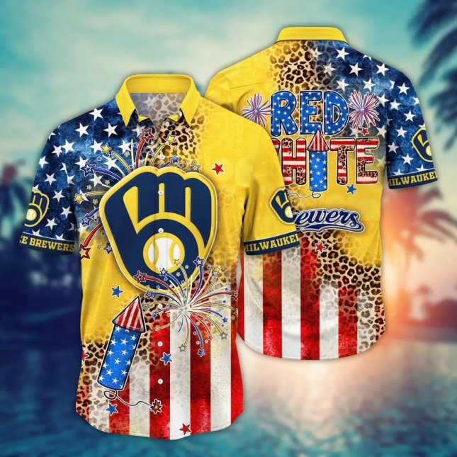 Milwaukee Brewers Hawaiian Shirt Red White Wild Design
