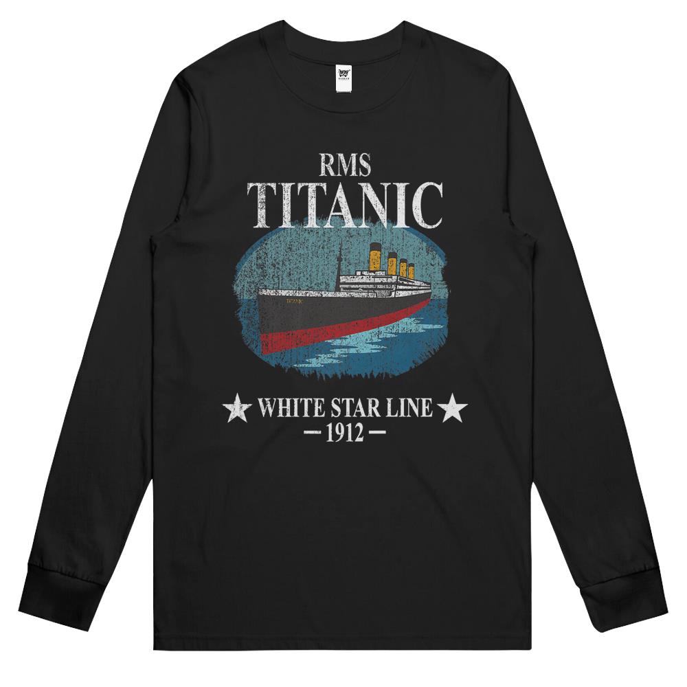 Rms Titanic White Star Line Cruise Ship 1912 Boys Girls Long Sleeve T Shirts