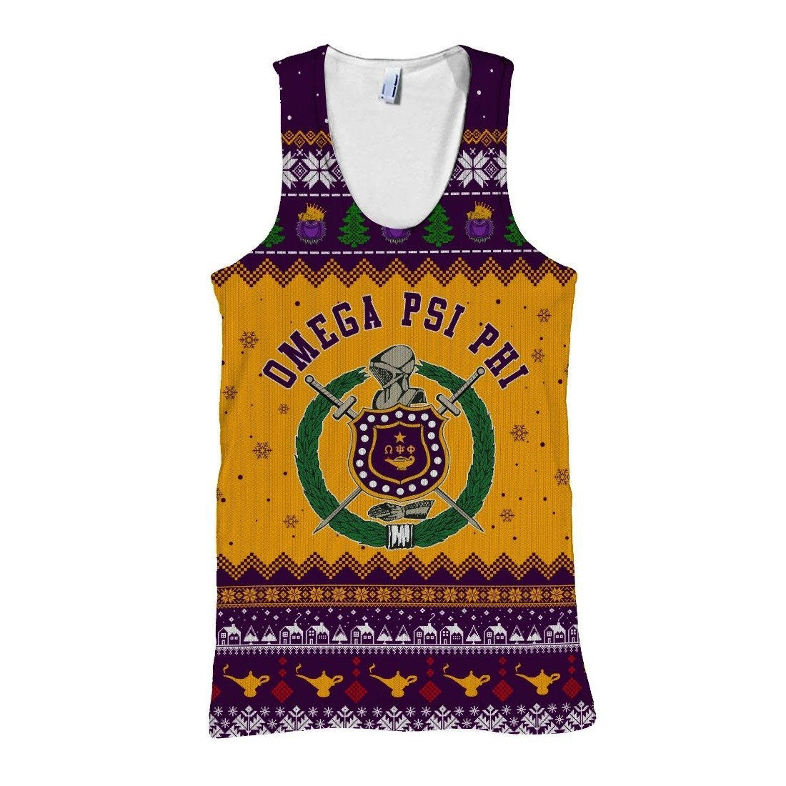 Fraternity Tank Top – Lux Omega Psi Phi Greek Letter Christmas Tank Top