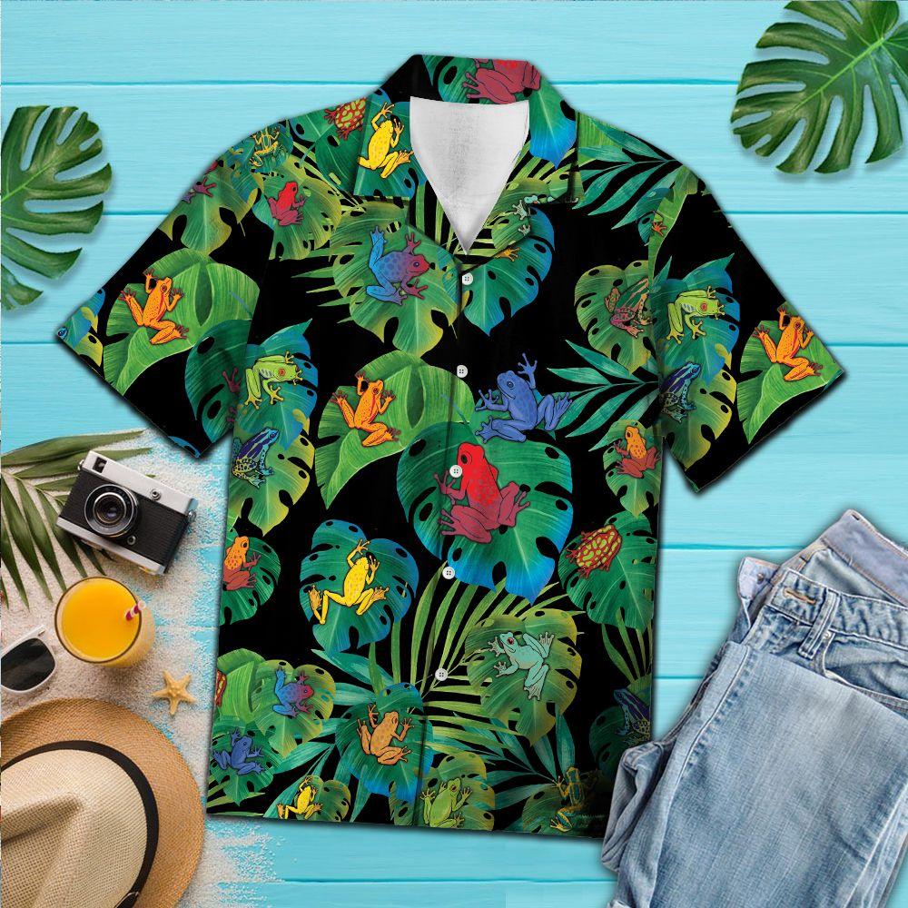 Aloha Shirt Mother’s day Father’s day unique gift ideas for mom & dad from daughter & son kids, meaningful birthday presents –  Rainforest Frogs G5810- Hawaiian Shirt