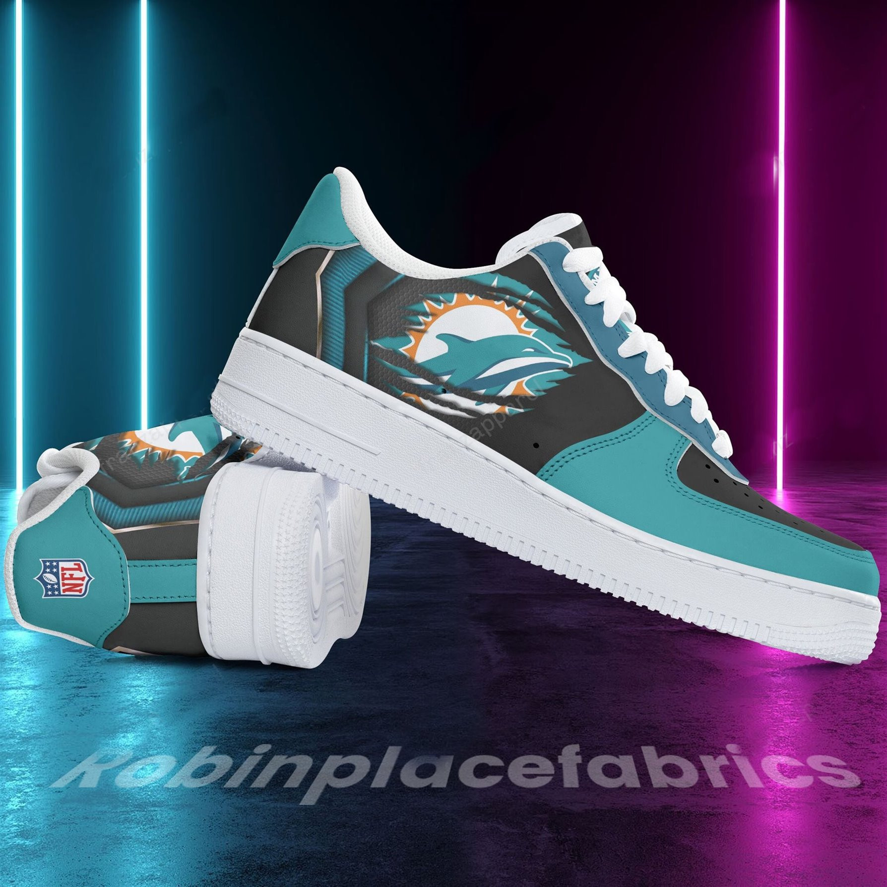 Miami Dolphins 04 Sneakers Football Air Force 1 Shoes