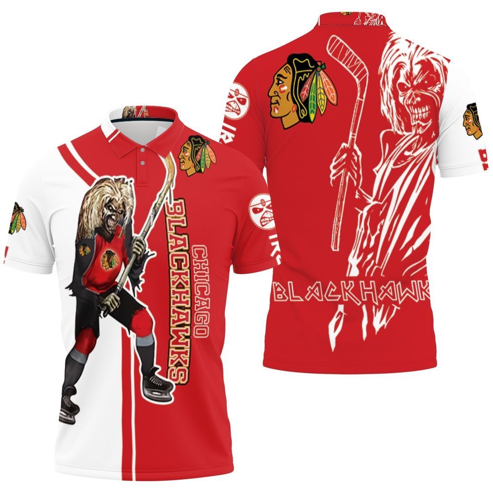 Chicago Blackhawks And Zombie For Fans Polo Shirt