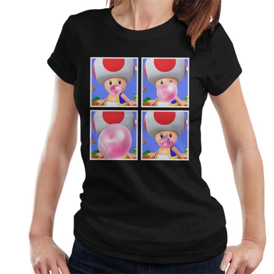 Toad Bubblegum Super Mario Bros Women’s T-Shirt