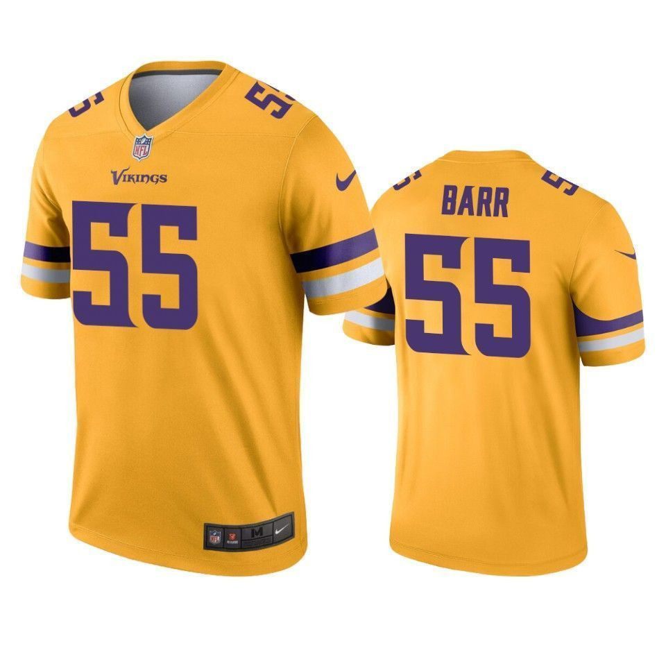 Minnesota Vikings Anthony Barr Gold Inverted Legend 3D Jersey