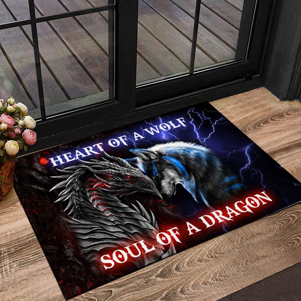 Dragon & Wolf 3D All Over Printed Doormat