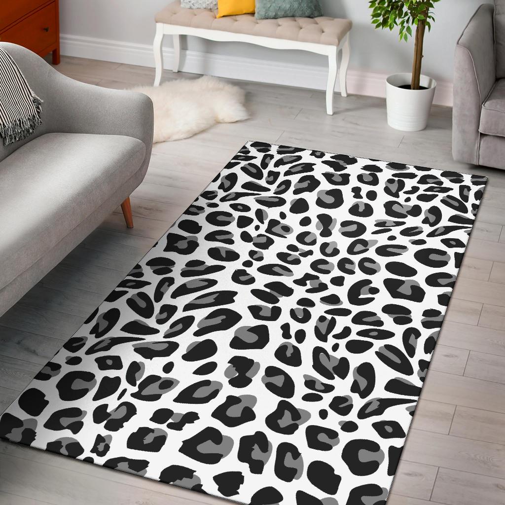 Snow Leopard Skin Print  Area Rugs