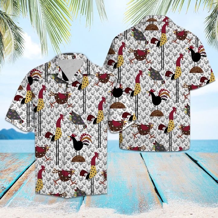 Awesome Chicken Hawaiian Shirt Summer Button Up For Men, Women, Couple