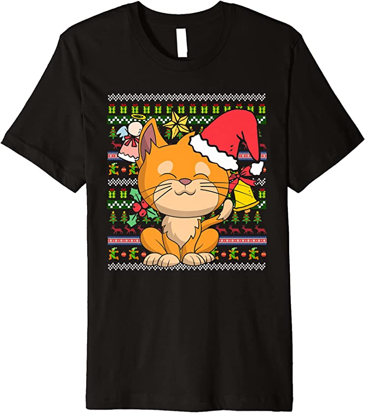 Ugly Christmas Kitty Animal Pet Owner Merry Xmas Cat Premium T-Shirt