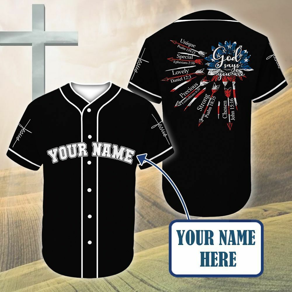 American Flag Baseball Jersey – God Says You Are Custom Baseball Jersey For Men And Women