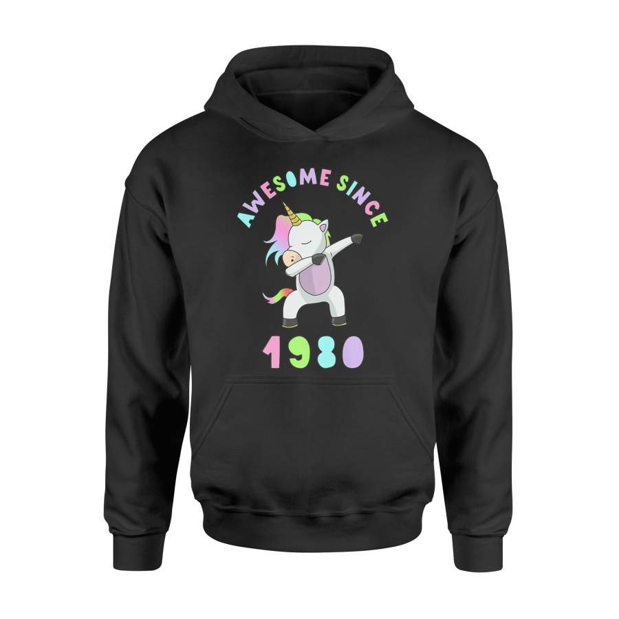 38th Birthday Unicorn Dabbing Age 38 Women 1980 Gift For BirthdayHoodie