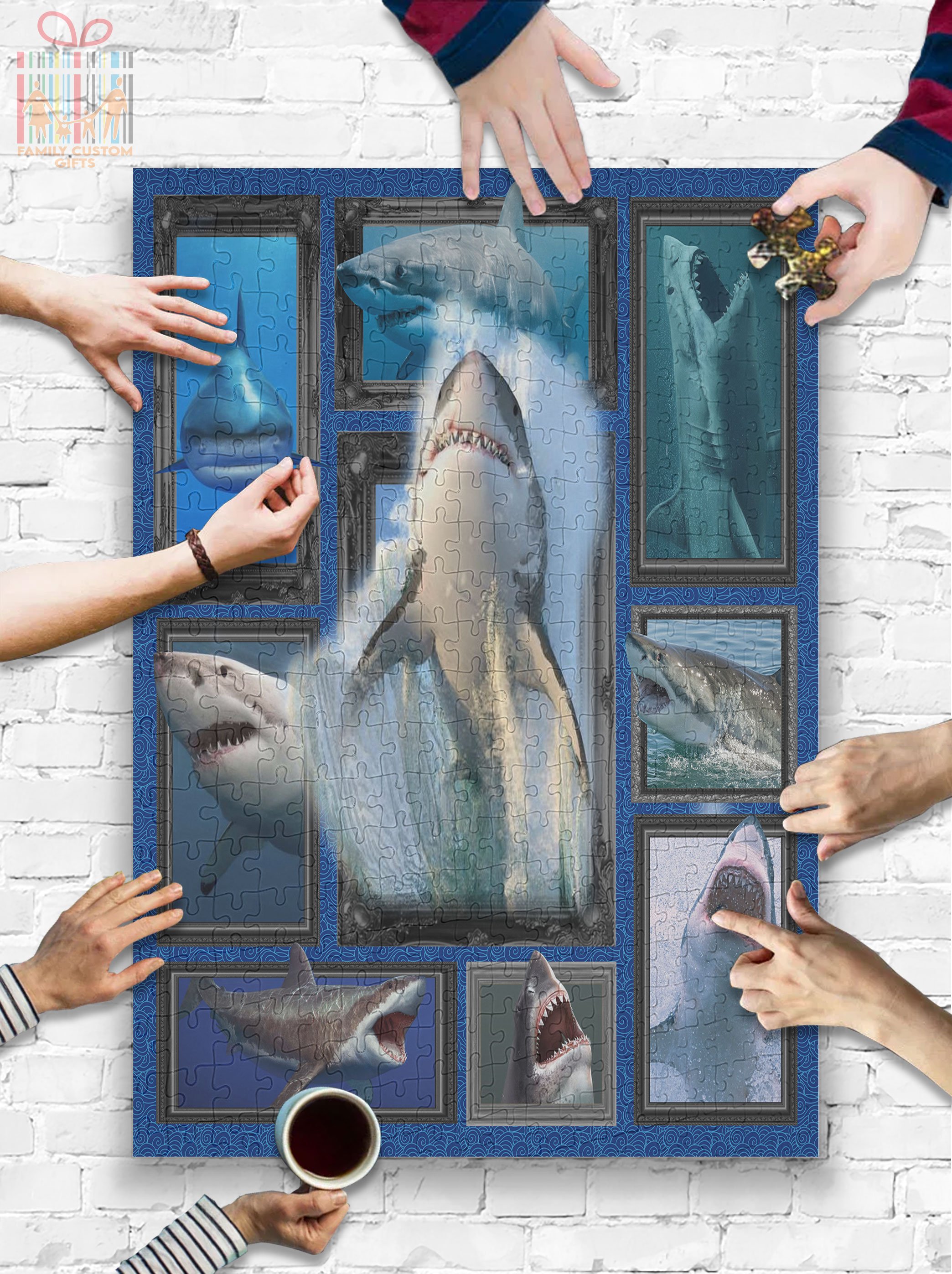 Custom Puzzle for Adults & Kids – 3D Shark Fish Personalized Jigsaw Puzzle – Gift for Boys Girls Kids