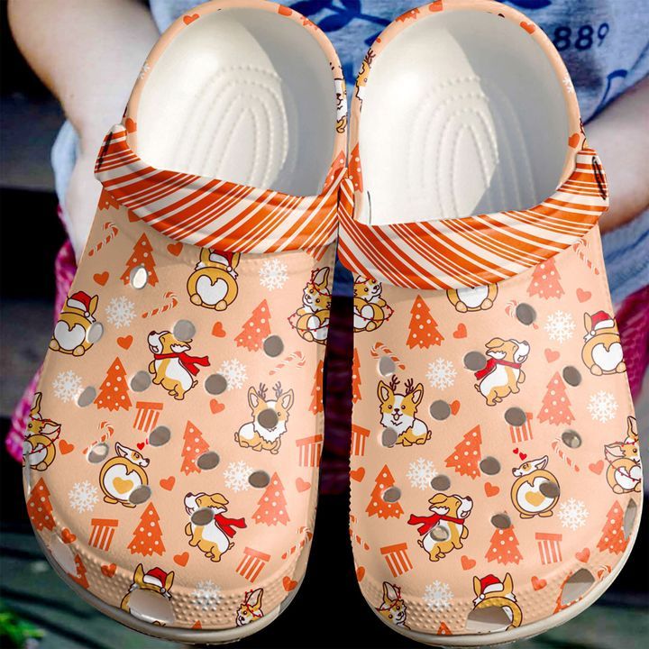 Corgi Orange Christmas Sku 640 Crocs Crocband Clog Comfortable For Mens Womens Classic Clog Water Shoes