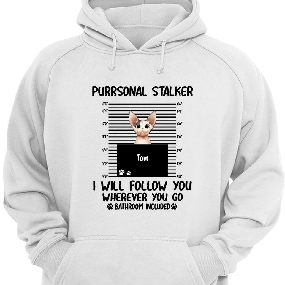 Peeking Cat Purrsonal Stalker Personalized Hoodie, Gift For Cat Lover – Trending Personalized