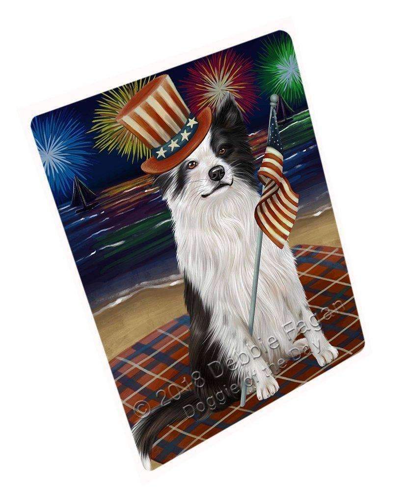 4Th Of July Independence Day Firework Border Collie Dog Blanket Blnkt53589