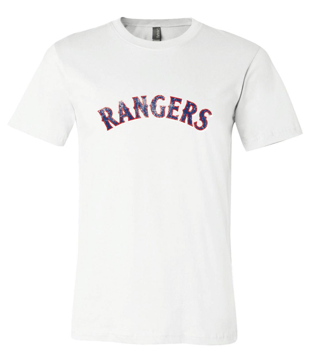 Texas Rangers Text Logo Distressed Vintage Logo T-Shirt 6 Sizes S-3Xl!!