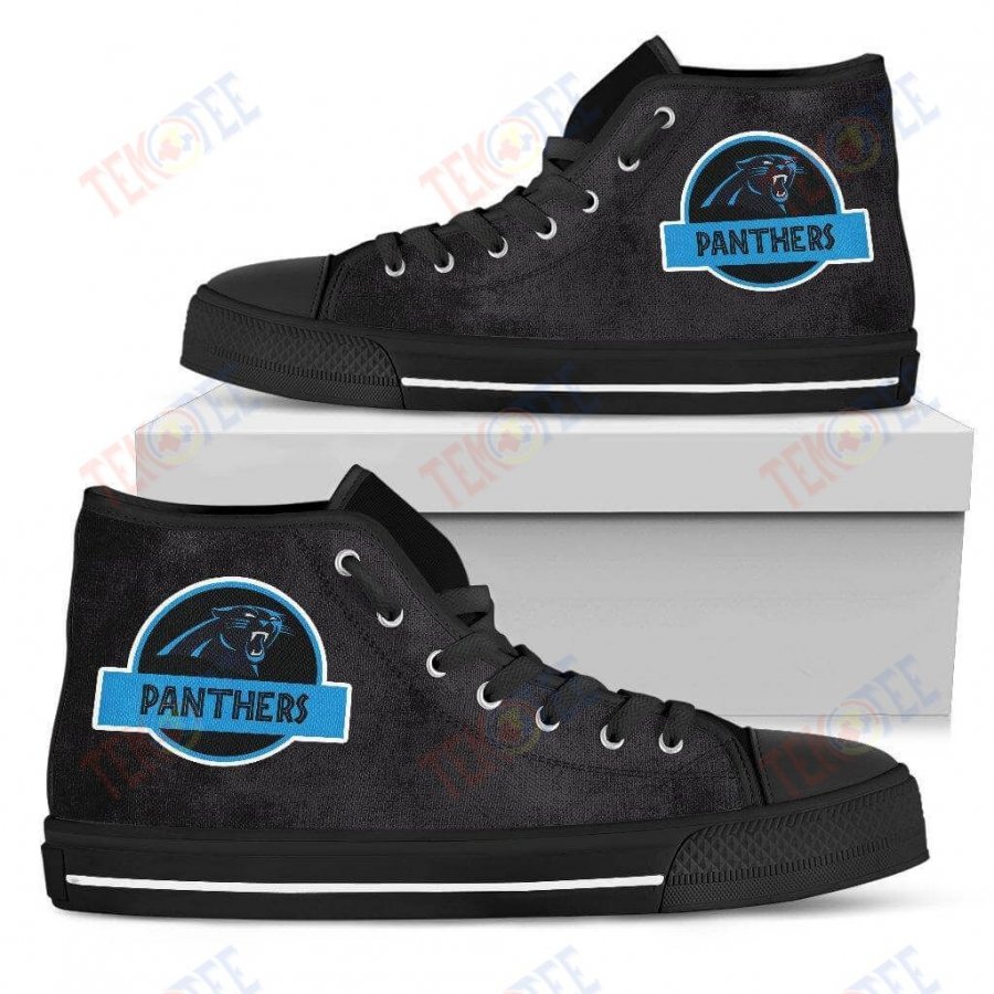 Mens Womens Carolina Panthers High Top Shoes Jurassic Parktop Quality TMT157