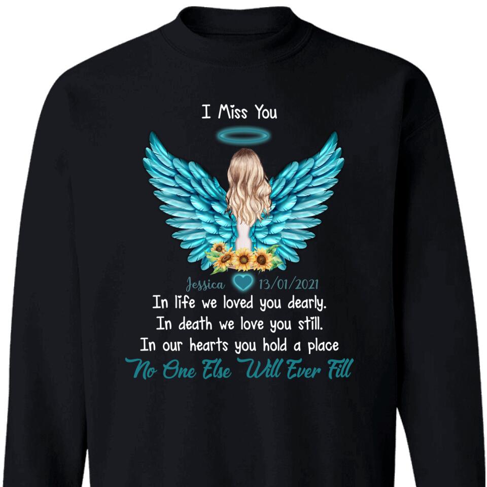 The Lost Of Someone We Love Customized Character Flower Wings Memorial Sweatshirt – Trending Personalized