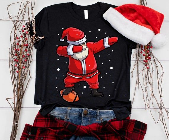 Dabbing Santa Football Christmas Shirt Xmas Gifts Santa Claus Merry Christmas Happy Holidays Family Matching Tank Top Hoodie