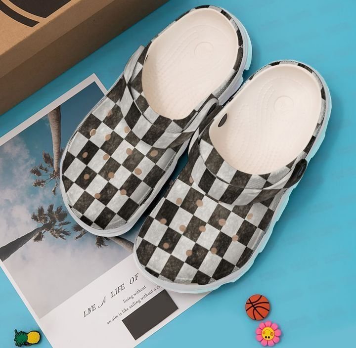 Racing Checkered Grunge Flag Sku 1974 Crocs Clog Shoes