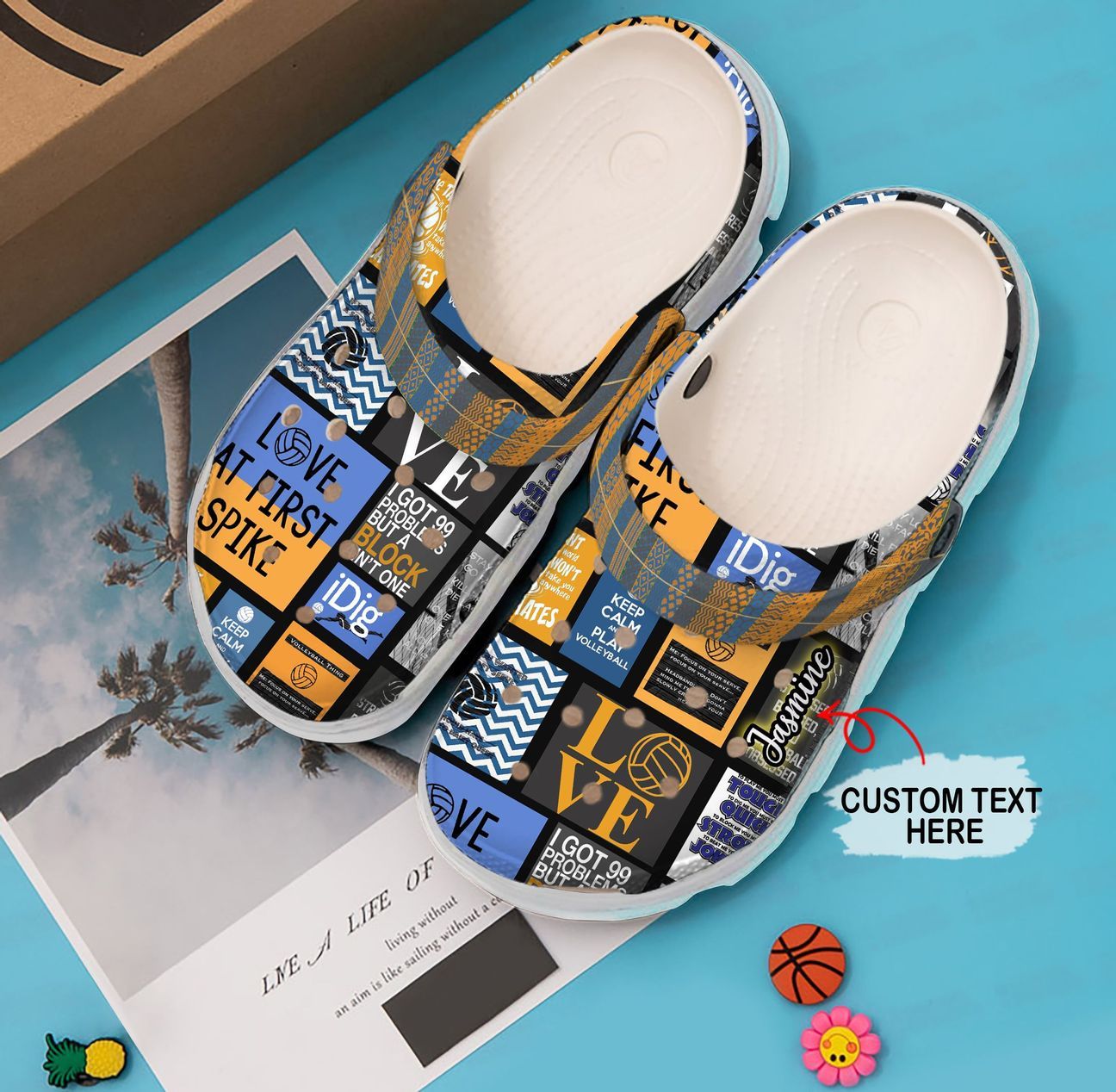 Volleyball Personalized Clog, Custom Name, Text, Color, Number Fashion Style For Women, Men, Kid, Print 3D Volleyball Collection