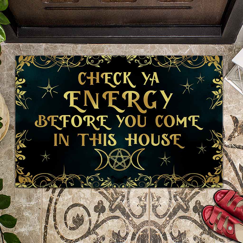 Halloween Doormat, Welcome Rug, Check Ya Energy Before You Come In This House Doormat