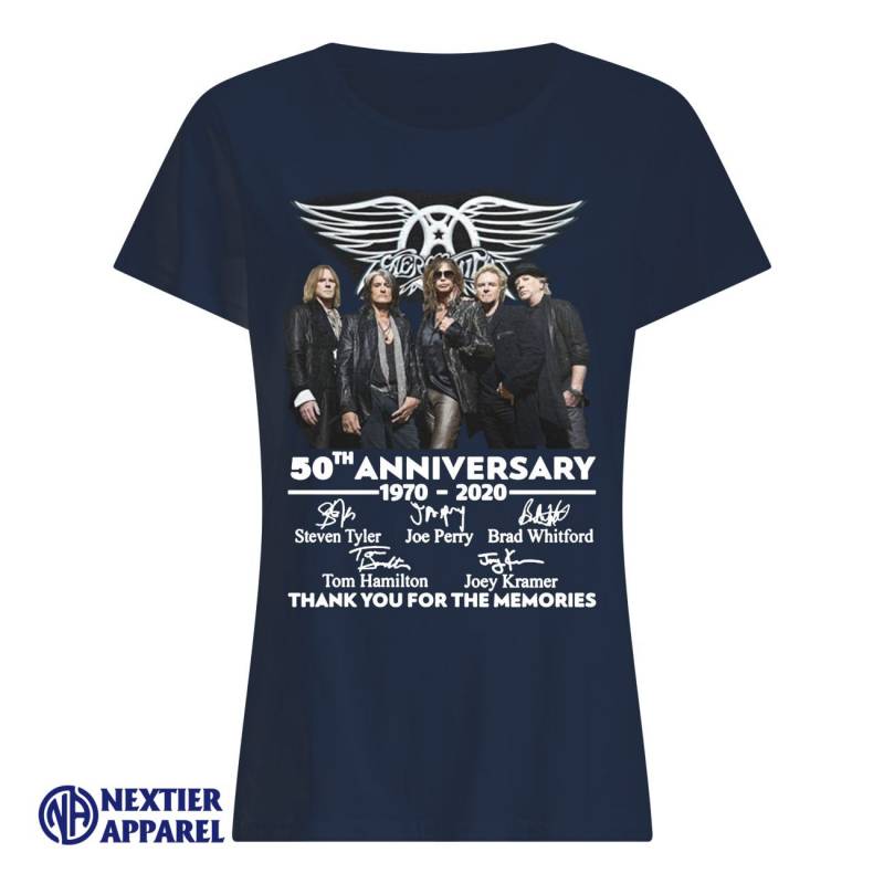 Aerosmith 50th anniversary 1970-2020 signatures thank you for the memories shirt Classic Women’s T-Shirt