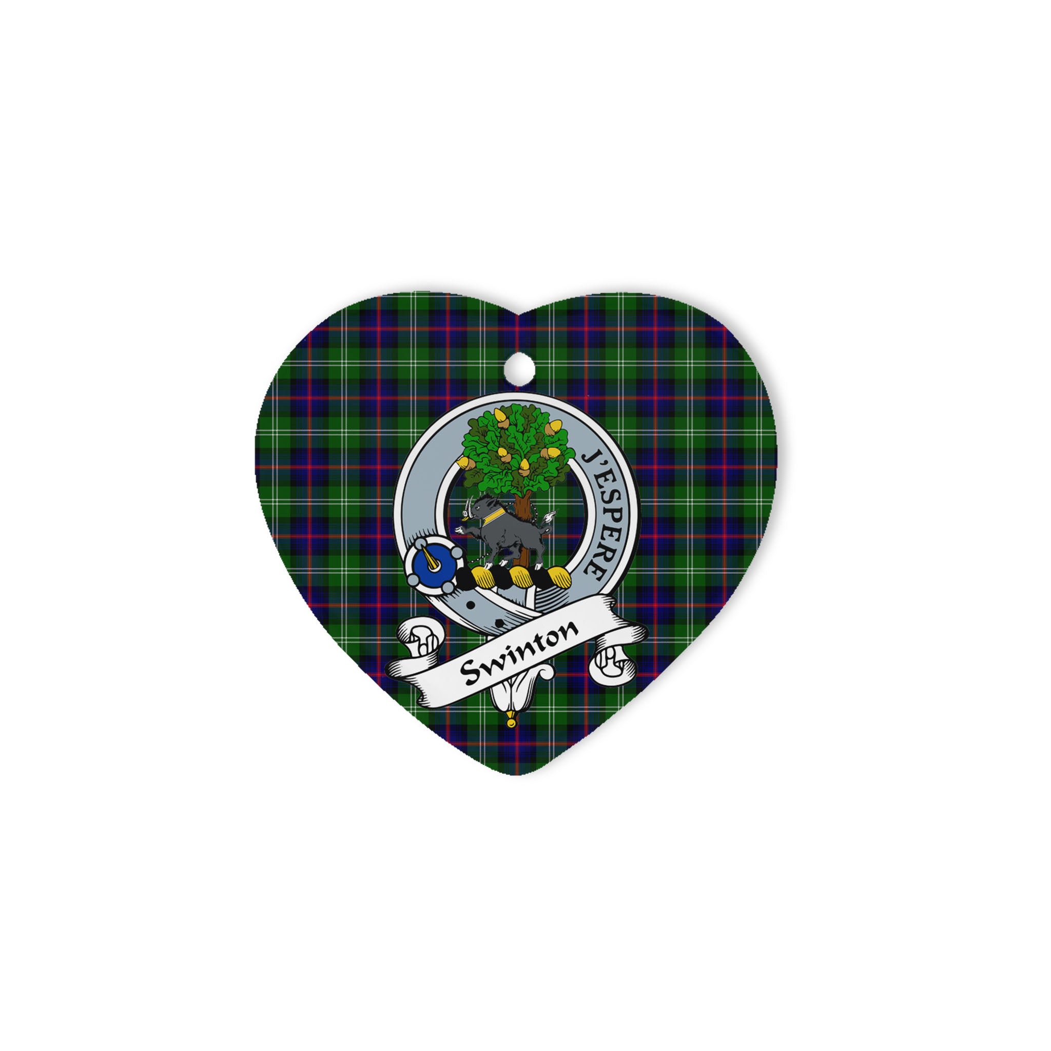 Swinton Scottish Clan Badge Plaid Ornament Gift. Christmas Tree Ornament Swinton Clan Tartan Ornament Great Christmas Ornaments Gift Heart Ornament