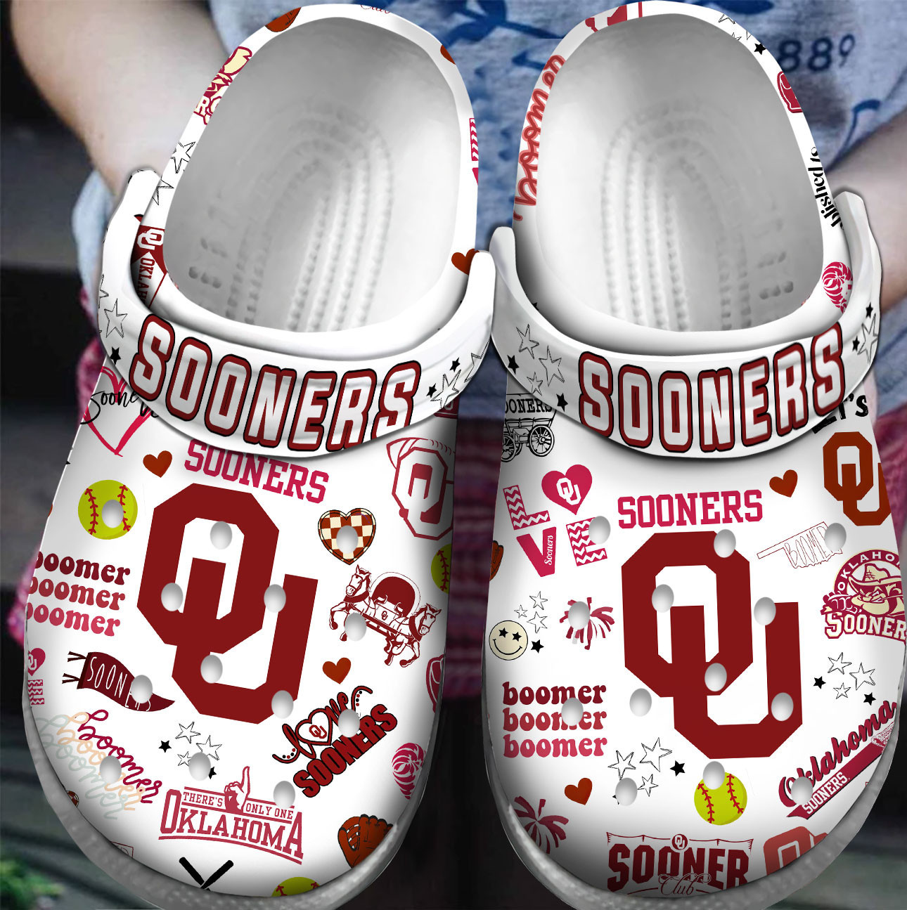 Premium Oklahoma Sooners NCAA Sport Crocss Crocband Clogs Shoes For Men Women and Kids