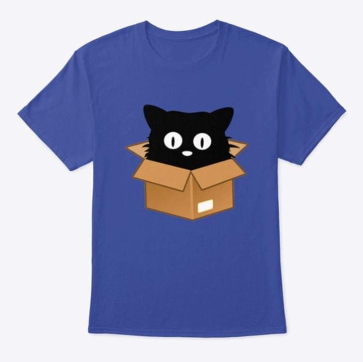 Black cat in the box cute shirt Tshirt Hoodie Sweater